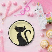 黄色の黒猫 ペーパープレート (パーティー)