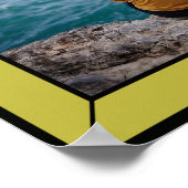 黄色の30番目のアールデコ誕生日写真 ポスター (角)