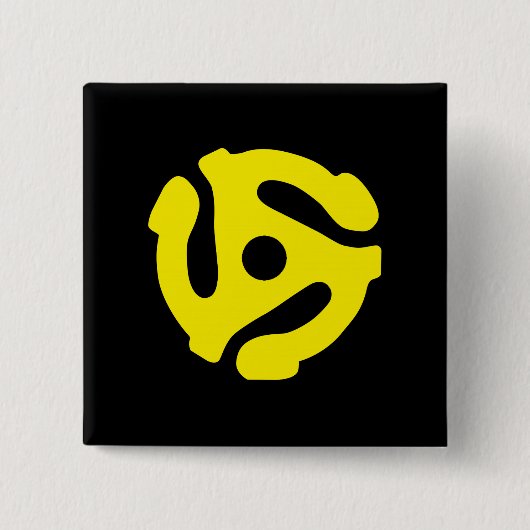 黄色の45スペーサーグラフィック 缶バッジ (正面)