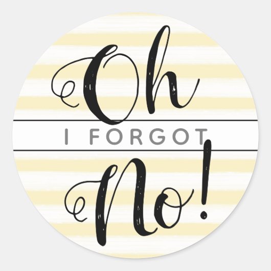 黄色の「しまった!」遅れた誕生日 ラウンドシール (正面)