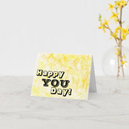 黄色の（ばちゃばちゃ）跳ねる絵を描グリーティングカード カード