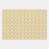 黄色の"クラス"犬のラベルとドットのパターン ラッピングペーパーシート (正面3)