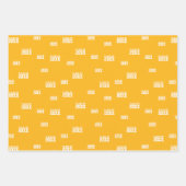 黄色の"クラス"犬のラベルとドットのパターン ラッピングペーパーシート (正面2)