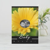 黄色の「フラワーチャイルド」ベビーシャワー招待状 招待状 (スタンド正面)