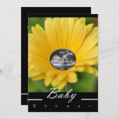 黄色の「フラワーチャイルド」ベビーシャワー招待状 招待状 (正面/裏面)