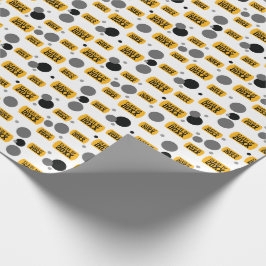 黄色の「卒業年度」ドッグタグとドット柄のラッピングペーパー ラッピングペーパー