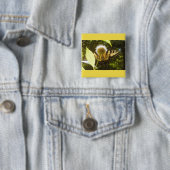 黄色の（昆虫）オオカバマダラ、モナークボタン 缶バッジ (インサイチュ)