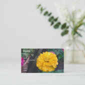 黄色の《植物》百日草 名刺 (スタンド正面)