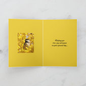 黄色の《鳥》アメリカゴガラの鳥によっては父の日が開花します カード (内部)