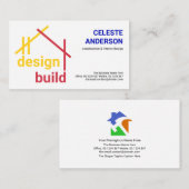 黄色のAフレーム建物構造、エンジニア 名刺 (正面/裏面)