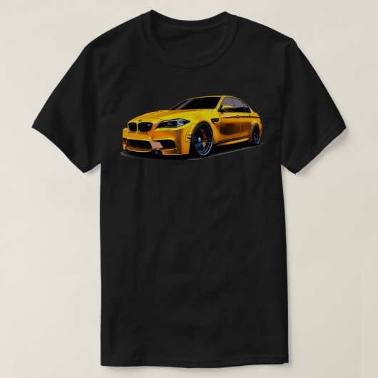 黄色のBMWスポーツカー Tシャツ (デザイン正面)