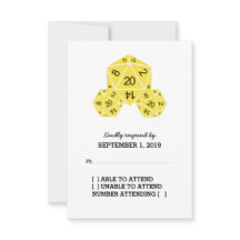 黄色のD20サイコロ応答カード