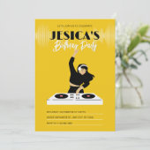 黄色のDJミュージックプレーヤー 招待状 (スタンド正面)