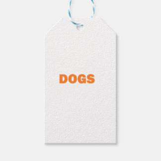 黄色のDOGS単語 ギフトタグ