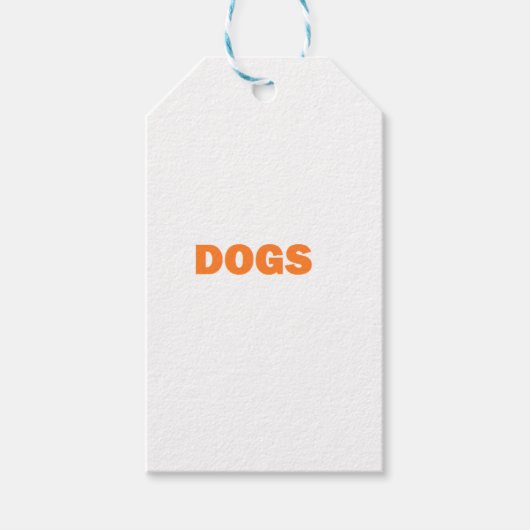 黄色のDOGS単語 ギフトタグ (正面)