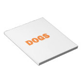 黄色のDOGS単語 ノートパッド (アングル)