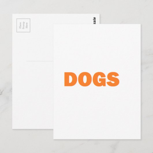 黄色のDOGS単語 ポストカード (正面/裏面)