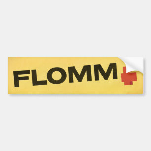 黄色のFLOMMのpositavo バンパーステッカー