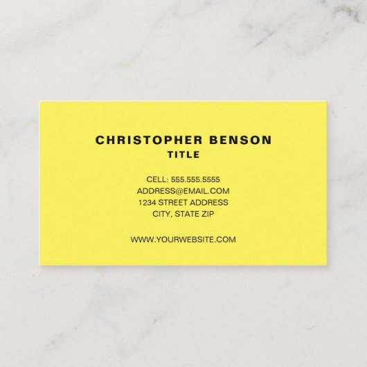 黄色のHVACサービス 名刺 (裏面)