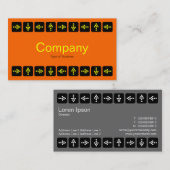 黄色のLEDスタイル矢印 – オレンジとグレー 名刺 (正面/裏面)