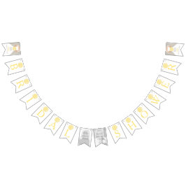 黄色のposyブライダルシャワーの写真のバンティングフラグ バンティングフラッグ