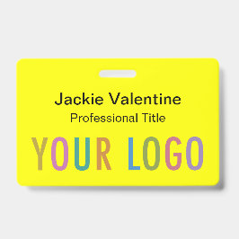 黄色のPVC名バッジ(クリップラニヤードまたはリール付き) バッジ