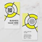 黄色のQRコードとロゴのターゲット 名刺 (正面/裏面)