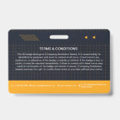 黄色のQRコード写真付きIDバッジ | 法人社員 バッジ (裏面)