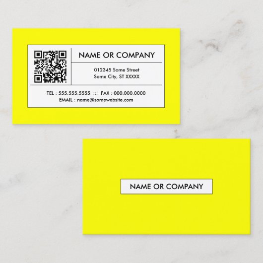 黄色のQRコード 名刺 (正面/裏面)