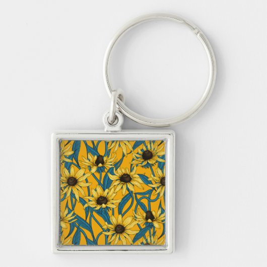 黄色のRudbekia キーホルダー (正面)