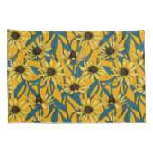 黄色のRudbekia 枕カバー (裏面-右)