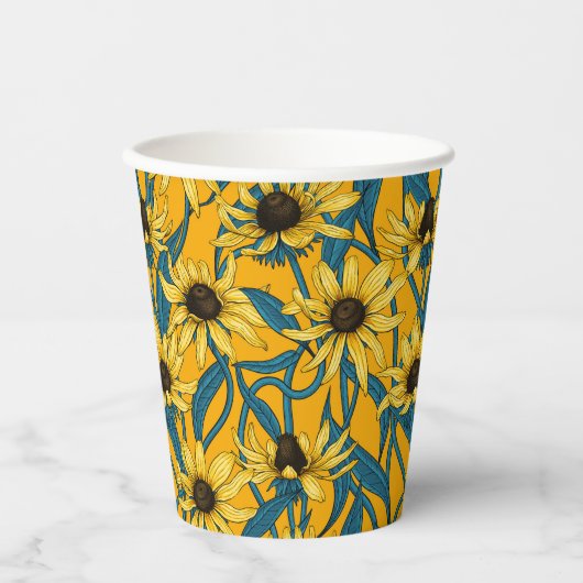 黄色のRudbekia 紙コップ (正面)