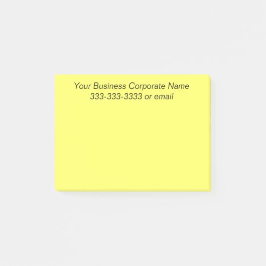 黄色のSimple Customized Business Company会社名 ポストイット (正面)