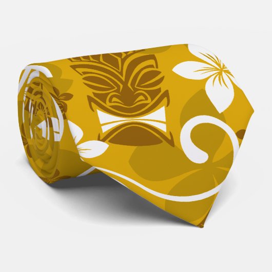 黄色のTikiのツーリストのタイ、Tikiのクールなタイ ネクタイ (ロール)
