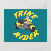 黄色のTrikeのライダー ポストカード (正面)
