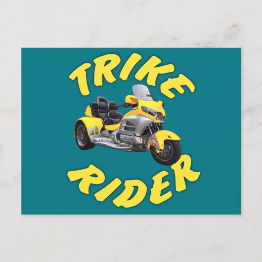 黄色のTrikeのライダー ポストカード (正面)