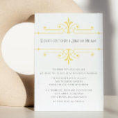 黄色のv2飾ファンシーり付き結婚式の招待 招待状