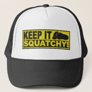 黄色はそれをSQUATCHY保ちます! "刺繍一見"のプリント キャップ