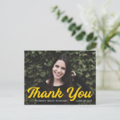 黄色はっきりしたの台本の写真卒業 ポストカード (スタンド正面)