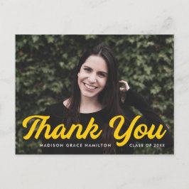 黄色はっきりしたの台本の写真卒業 ポストカード