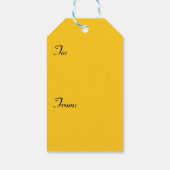黄色はっきりしたの贈り物ラベル ギフトタグ (裏面)
