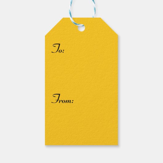 黄色はっきりしたの贈り物ラベル ギフトタグ (裏面)