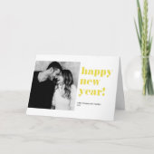 黄色はっきりしたタイポグラフィフォトハッピー2025年 シーズンカード (正面)