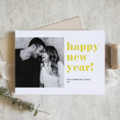 黄色はっきりしたタイポグラフィフォトハッピー2025年 シーズンカード