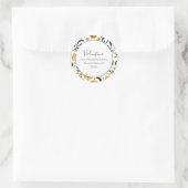 黄色はっきりしたフローラ差出人住所ラウンドステッカー ラウンドシール (バッグ)