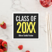 黄色はっきりしたモダン卒業 スタンダードカクテルナプキン (インサイチュ)