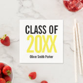 黄色はっきりしたモダン卒業 スタンダードカクテルナプキン (インサイチュ)