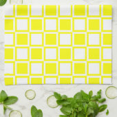 黄色はっきりしたモダン正方形 キッチンタオル (折り畳み)