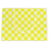 黄色はっきりしたモダン正方形 ラージペーパーバッグ (正面)