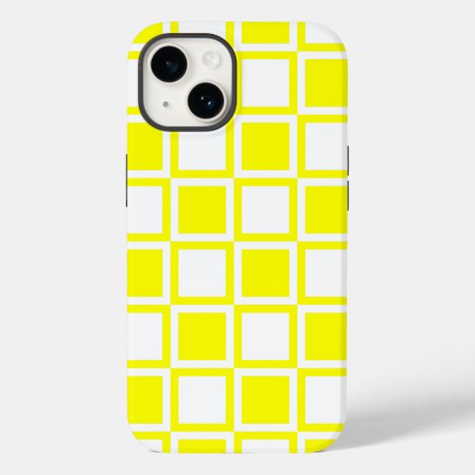 黄色はっきりしたモダン正方形 Case-Mate iPhoneケース (裏面)